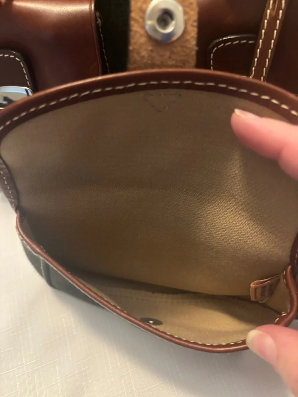 VTG Dooney & Bourke Rich Avocado Double Pocket Satchel & wallet leather trim - Picture 3 of 14